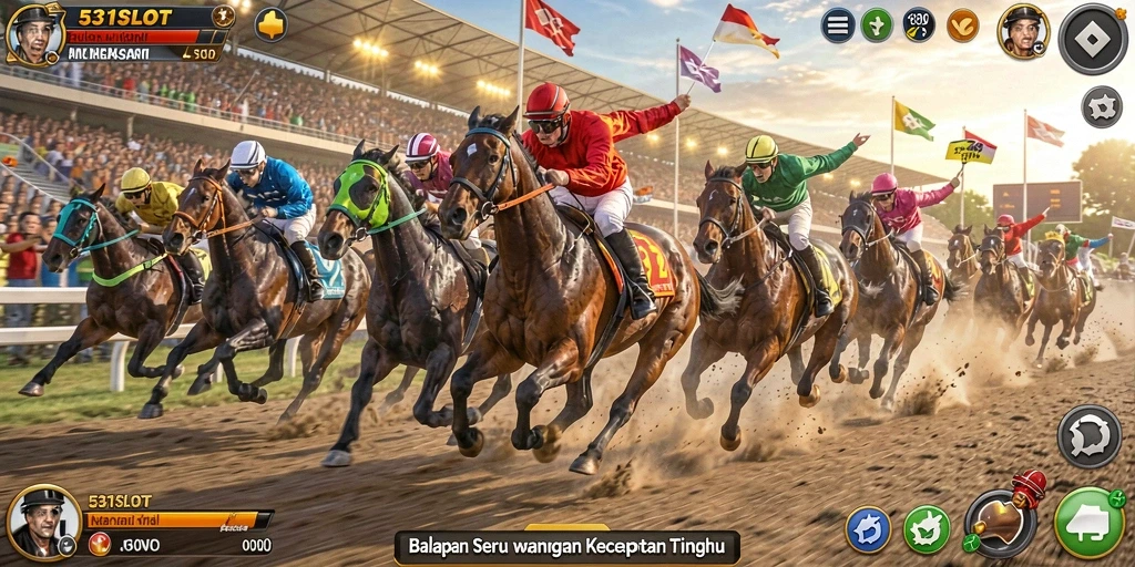 Tampilan gameplay seru dari 531SLOT dengan balapan mendebarkan.