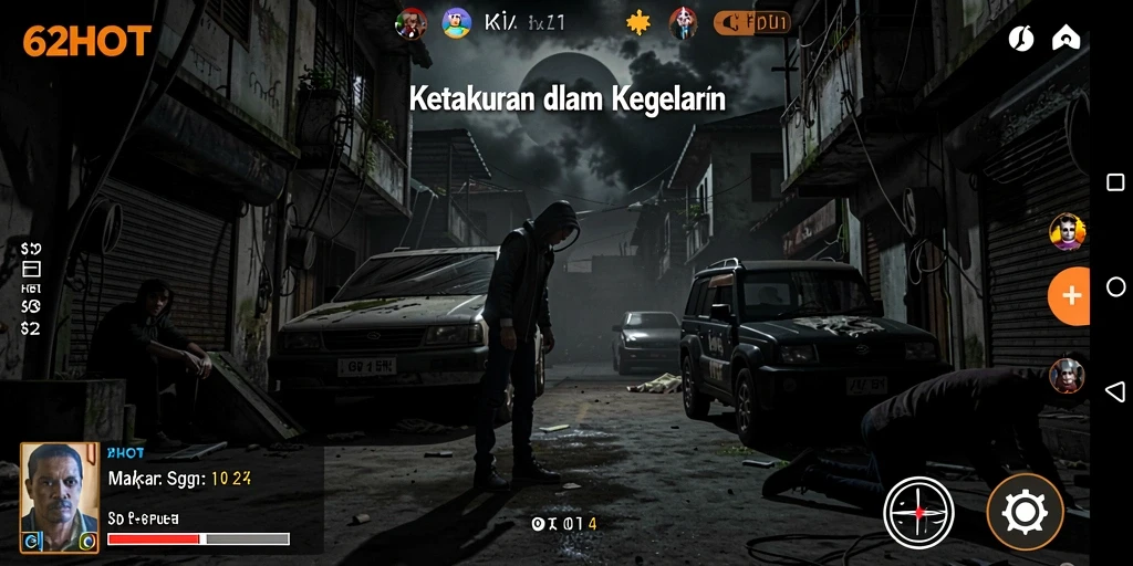 Tampilan gameplay ketakutan dalam suasana gelap.