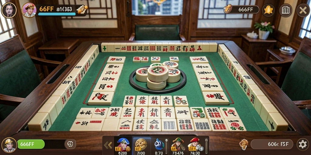 Screenshot utama 666FF menampilkan gameplay Mahjong yang seru dan menantang.
