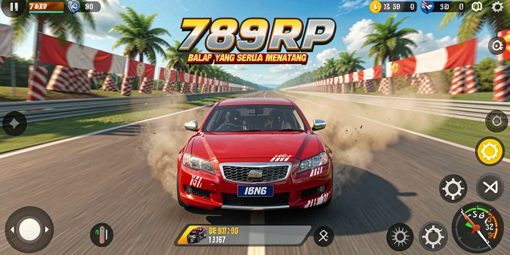 Screenshot gameplay 789RP menampilkan balapan yang seru dan mendebarkan.