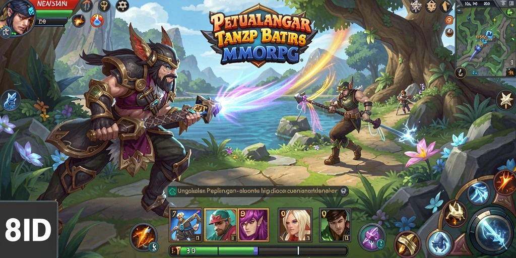 Screenshot menampilkan petualangan seru dalam game MMORPG 8ID.