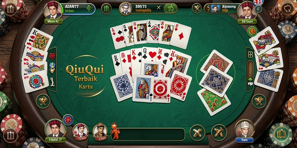 Tampilan gameplay QiuQiu yang seru dan interaktif.