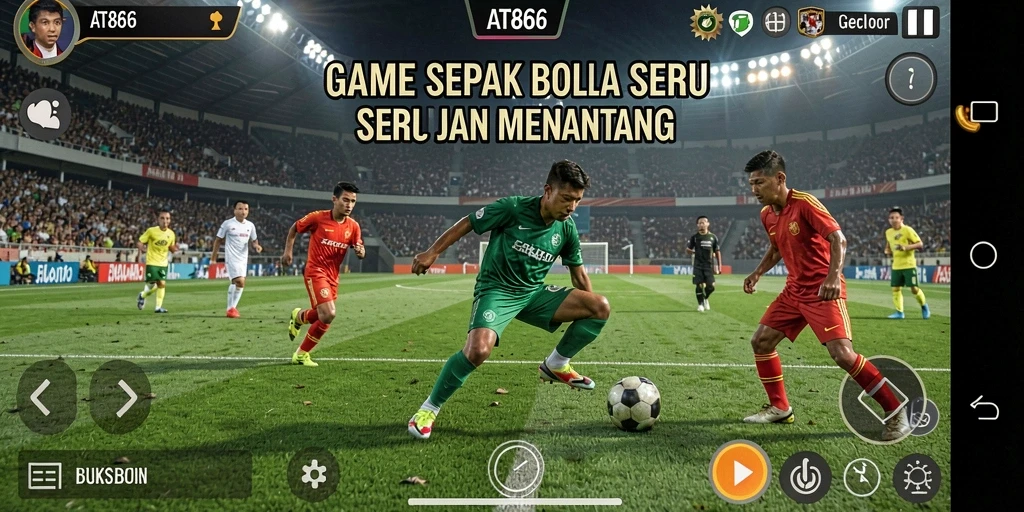 Tampilan screenshot <strong>AT866</strong> yang menampilkan aksi menarik di lapangan sepak bola.
