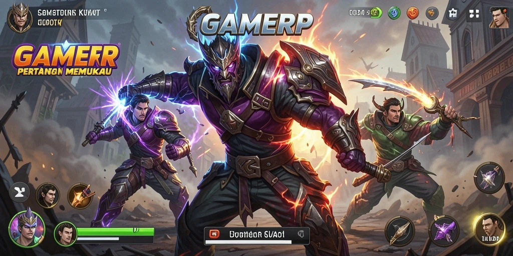 Tangkapan layar GAMERP menampilkan aksi pertarungan yang mendebarkan dan karakter beragam.