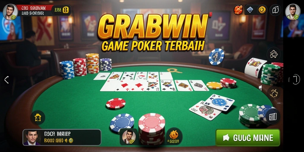 Tampilan gameplay Poker yang mendebarkan di GRABWIN.