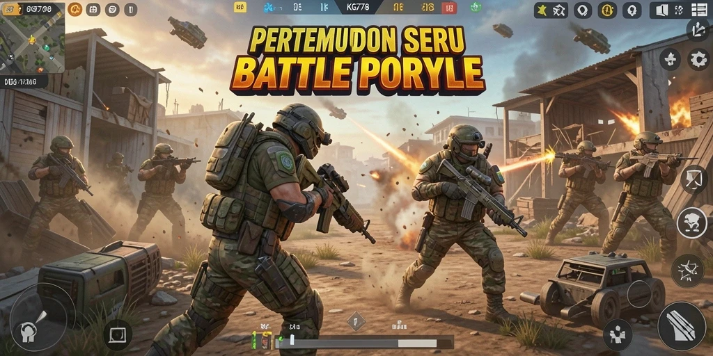 Tangkapan layar KG778 menampilkan aksi intens dalam permainan Battle Royale.