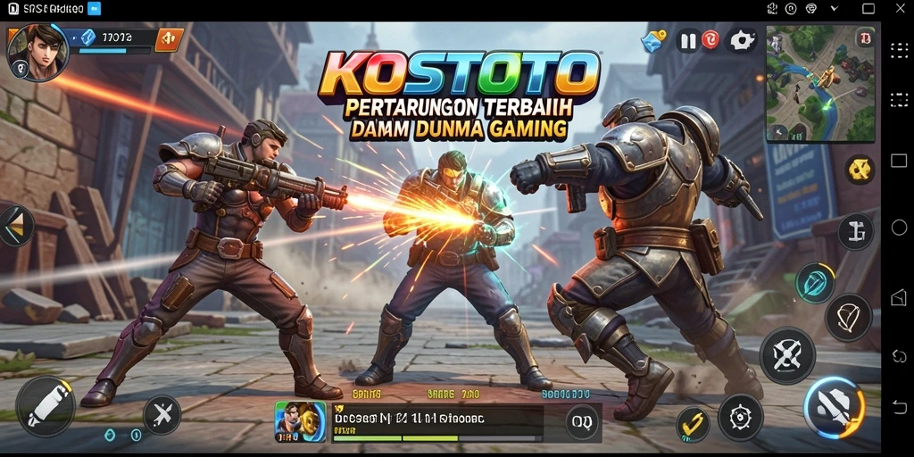 Tampilan gameplay KOSTOTO yang mendebarkan dengan serangan karakter yang kuat.