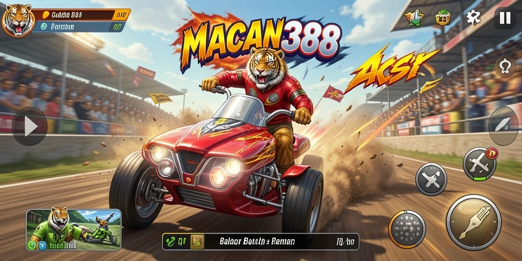 Tangkapan layar gameplay balapan seru di MACAN388.