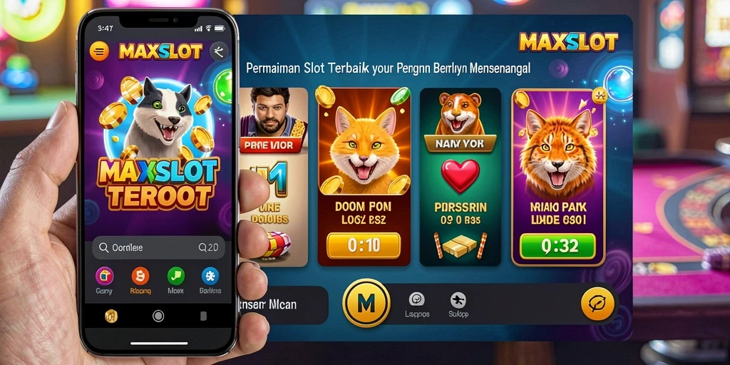 Tampilan gameplay <strong>MAXSLOT</strong> yang seru dan interaktif dengan berbagai tema slot.