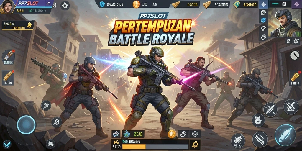 Gameplay mendebarkan PP7SLOT dalam pertempuran Battle Royale.