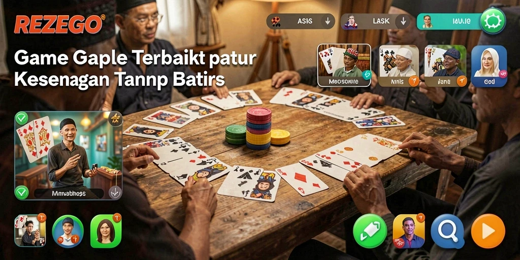 Screenshot gameplay Gaple yang menampilkan serunya bermain bersama teman.