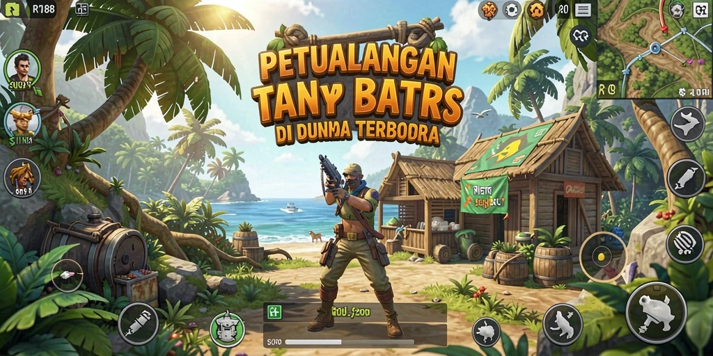 Tangkapan layar utama gameplay RI188 dalam dunia terbuka yang luas.