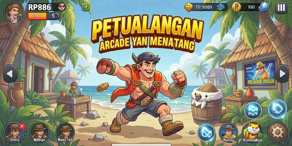 Gambaran gameplay menarik dari game Arcade RP886 yang penuh aksi.
