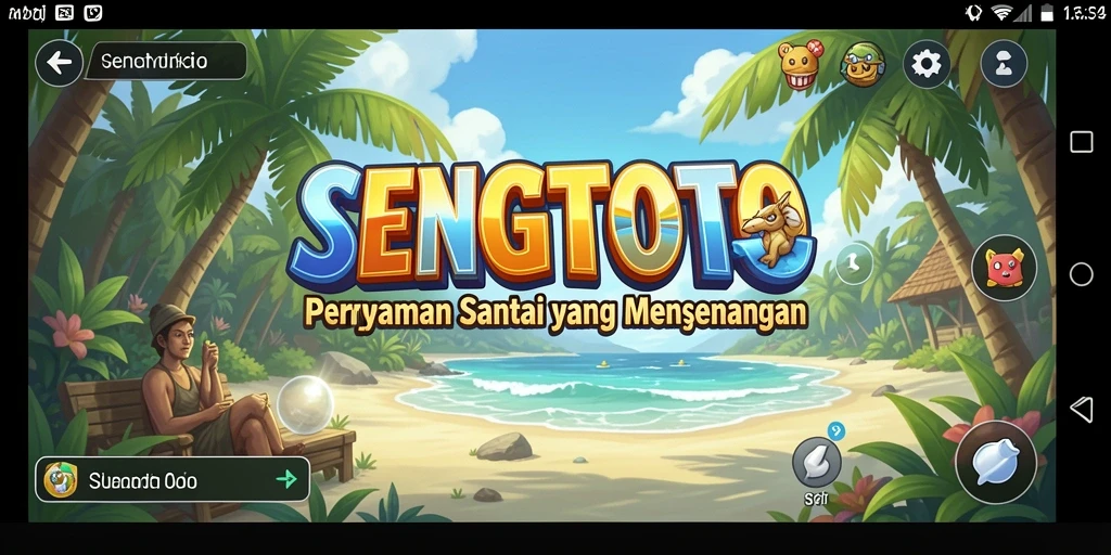 Screenshot SENGTOTO menampilkan gameplay santai yang penuh warna.