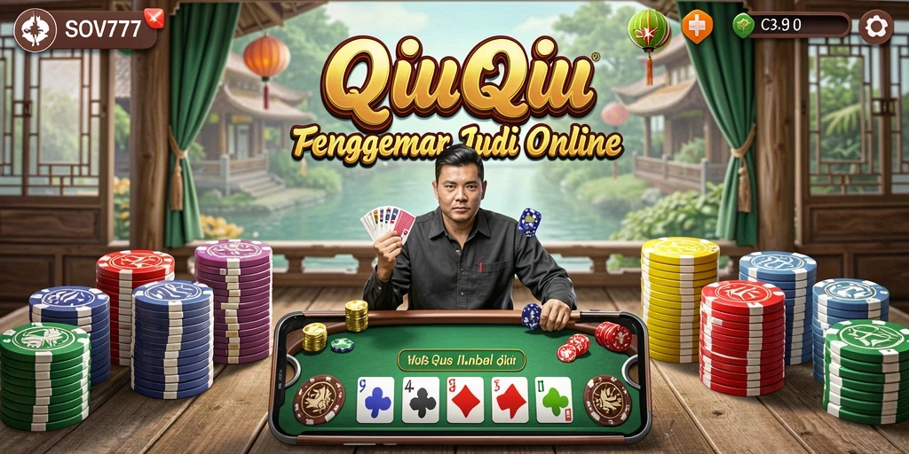 Screenshot utama SOV777 menampilkan aksinya dalam permainan QiuQiu yang seru.