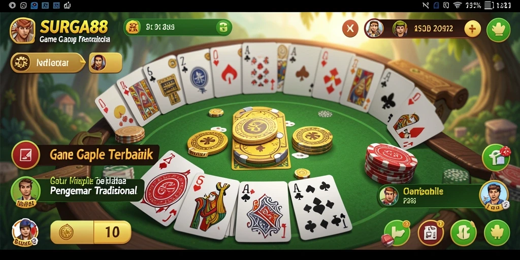 Screenshot gameplay SURGA88 menampilkan momen seru dalam bermain Gaple.