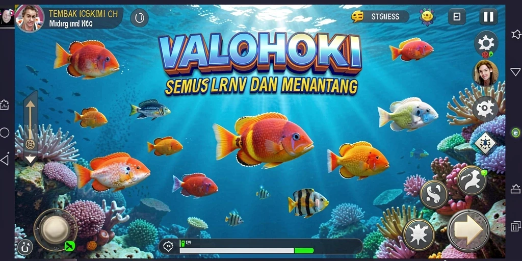 Tampilan gameplay seru dalam VALOHOKI saat menembak ikan.