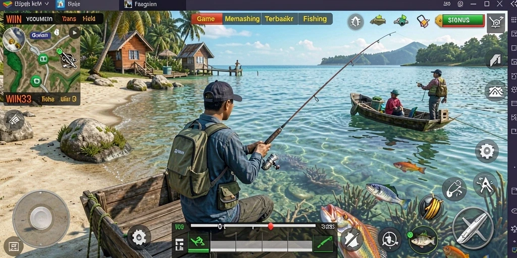 Gameplay WIN33 yang penuh aksi saat memancing ikan besar.