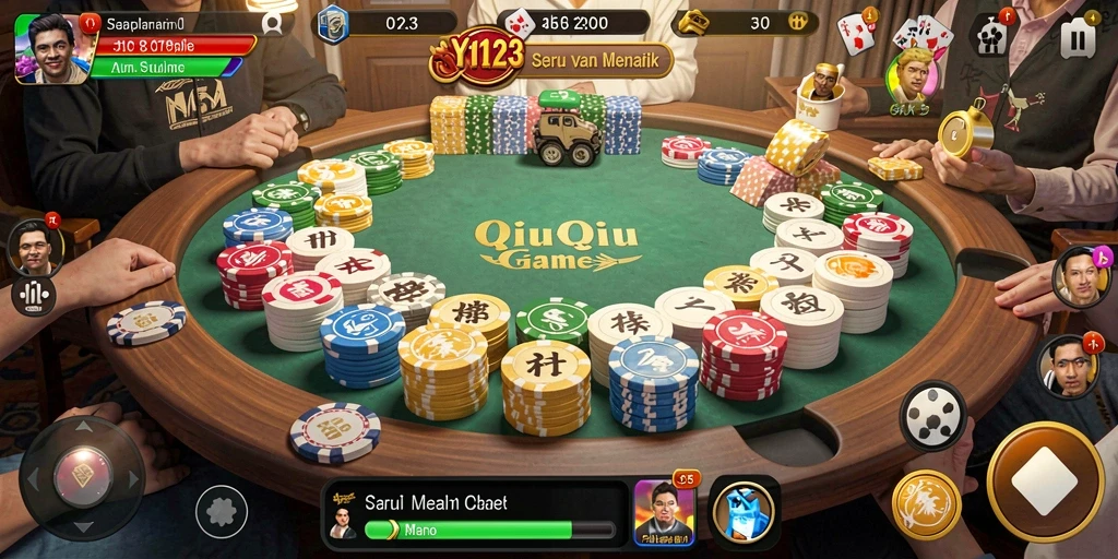 Screenshot menunjukkan gameplay QiuQiu yang menarik.