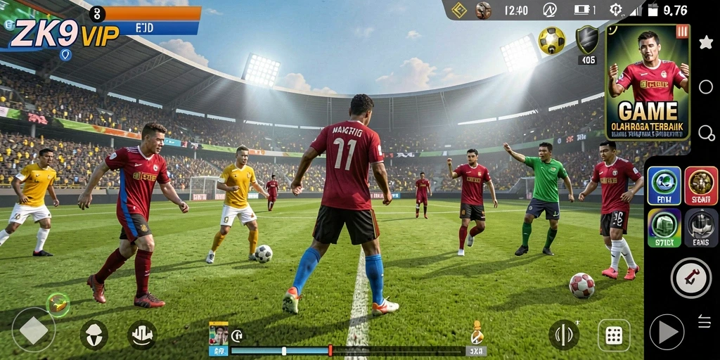 Screenshot gameplay <strong>ZK9VIP</strong> menunjukkan aksi seru dalam pertandingan olahraga.